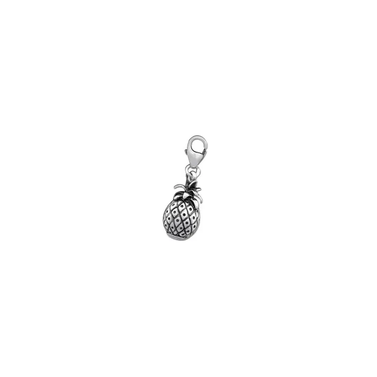 Ananas charm i oxideret sterlingsølv