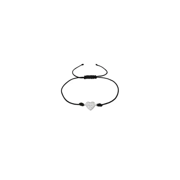 Hjerte zirkon armbånd i nylon