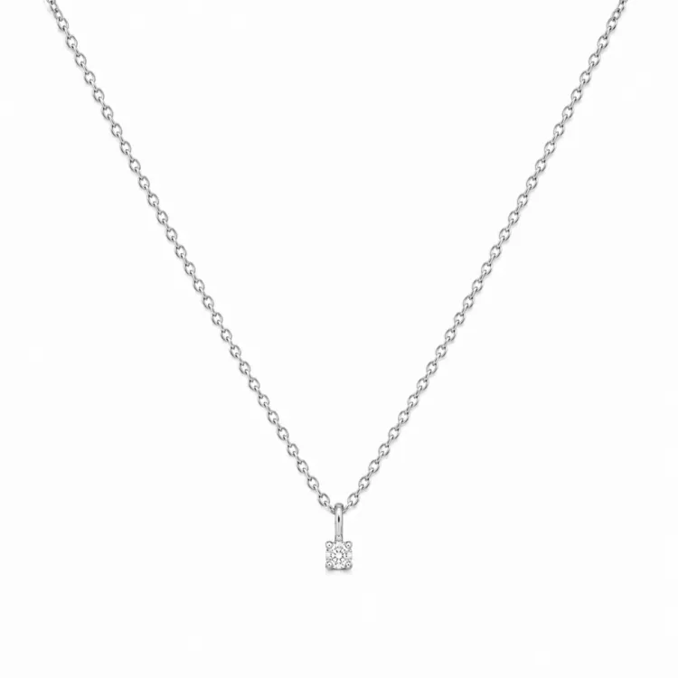 lab grown diamant vedhæng med halskæde i 925 karat sølv 0,062 ct
