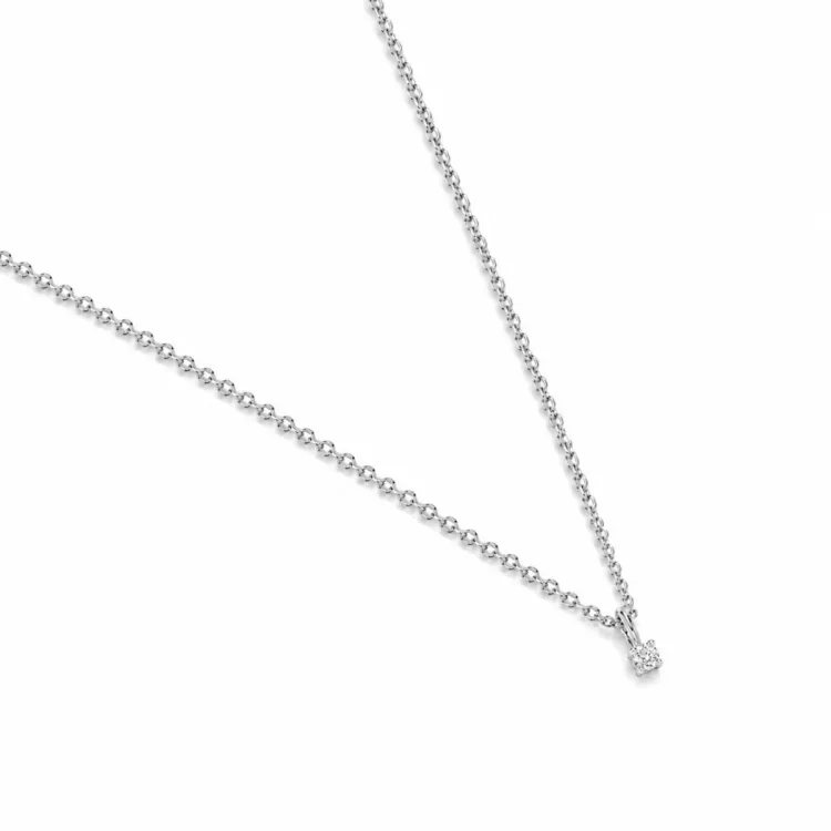 lab grown diamant vedhæng med halskæde i 925 karat sølv 0,062 ct
