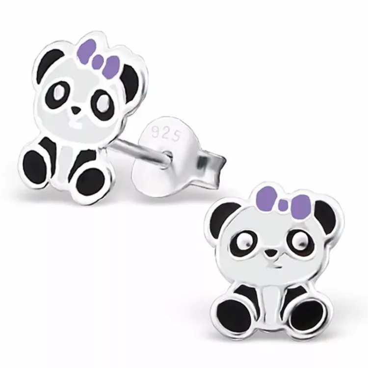 panda øreringe i sølv - Little Ones