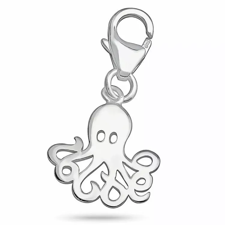 blæksprutte charm i sølv