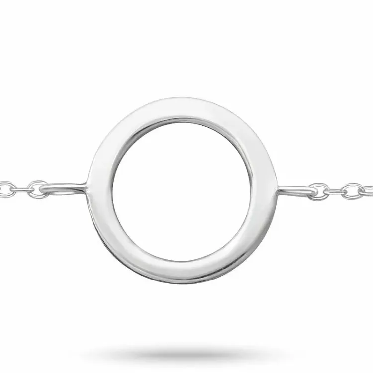Rundt armbånd i sølv med vedhæng i sølv