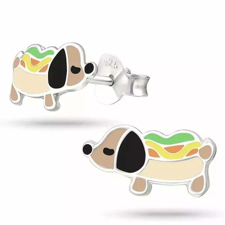 hotdog øreringe i sølv - Little Ones