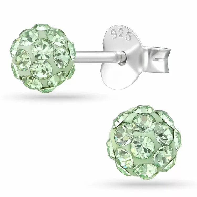 4 mm krystal ørestikker i sølv