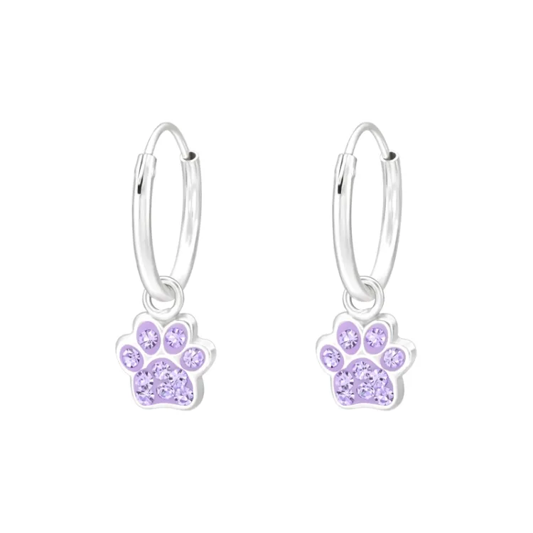 12 mm pote krystal creoler i sølv - Little Ones