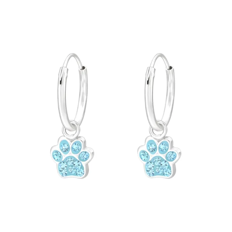 12 mm pote krystal creoler i sølv - Little Ones