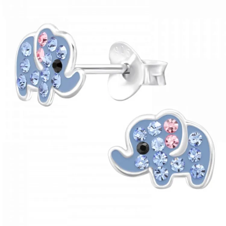 elefant krystal øreringe i sølv - Little Ones