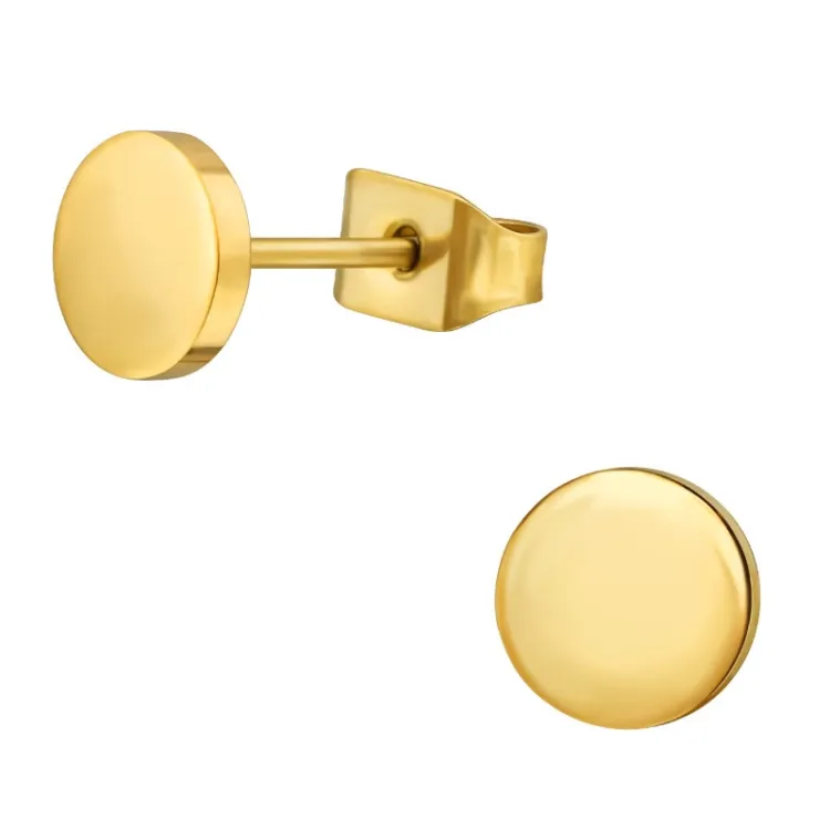 6 mm ørestikker i forgyldt titanium