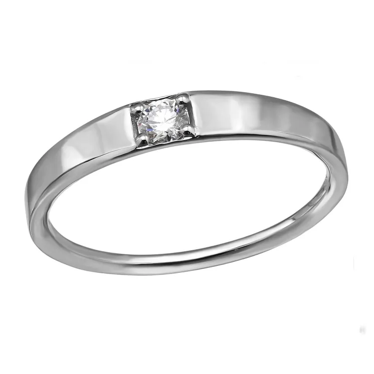 lab grown diamant solitairering i rhodineret sølv