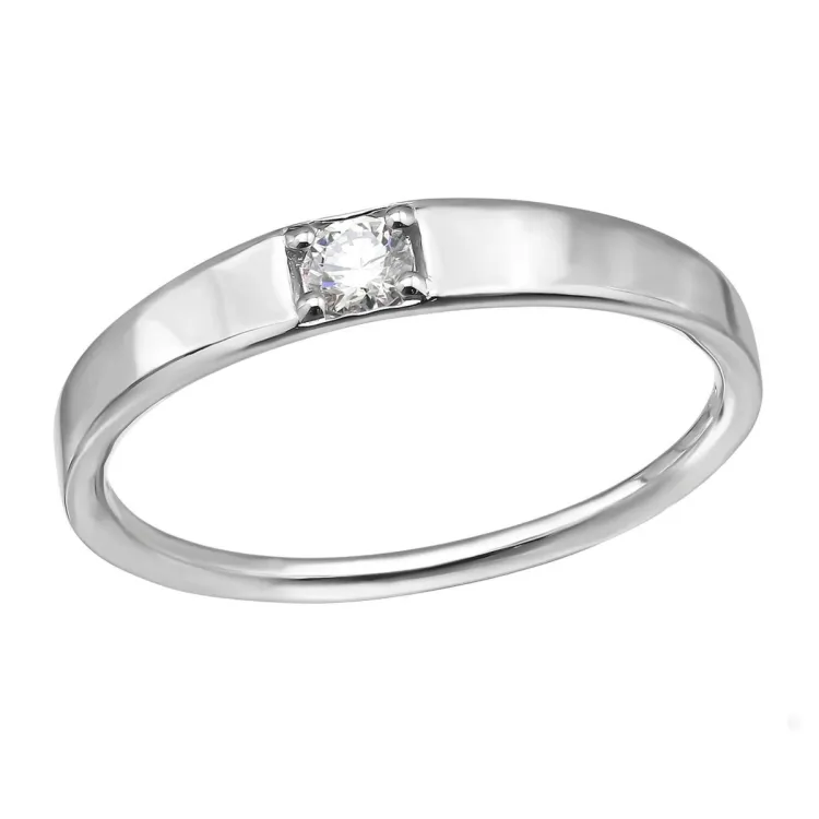 lab grown diamant solitairering i rhodineret sølv