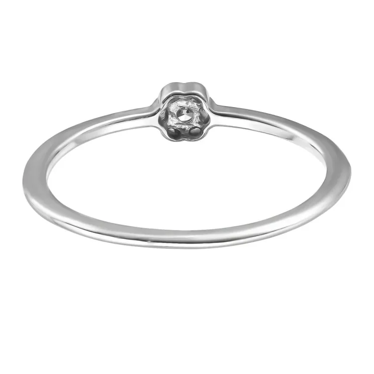 blomster lab grown diamant ring i rhodineret sølv