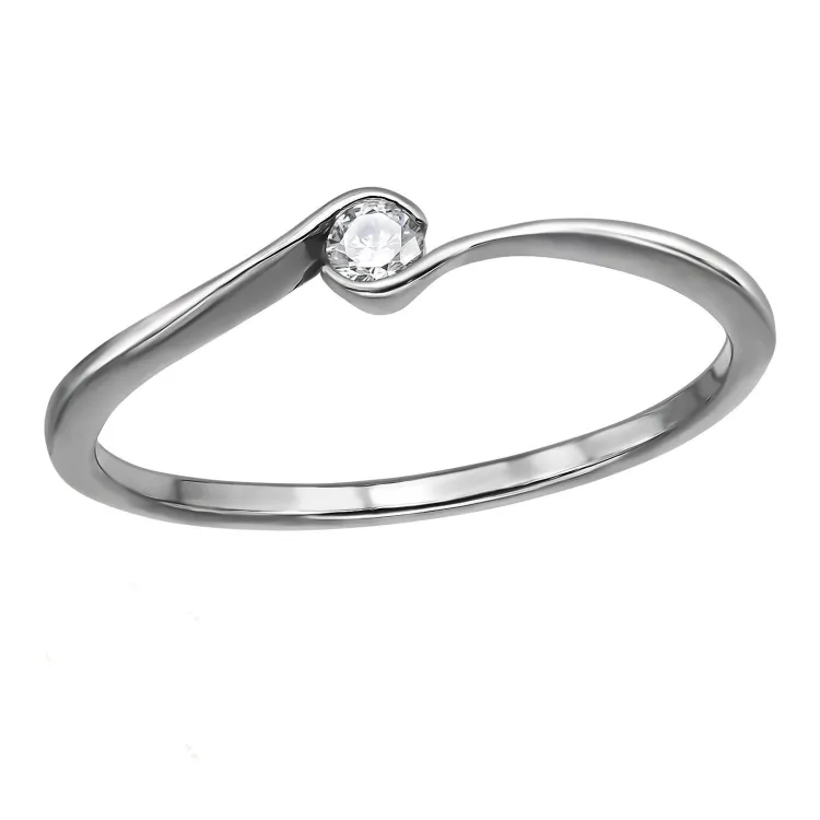 lab grown diamant solitairering i rhodineret sølv