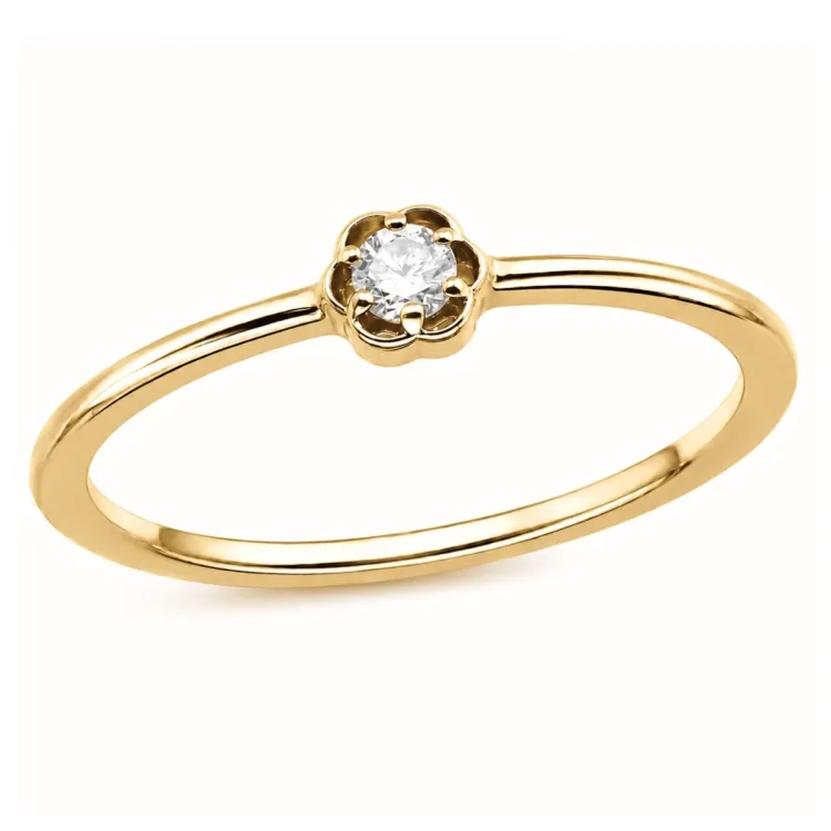 blomster lab grown diamant ring i forgyldt sølv