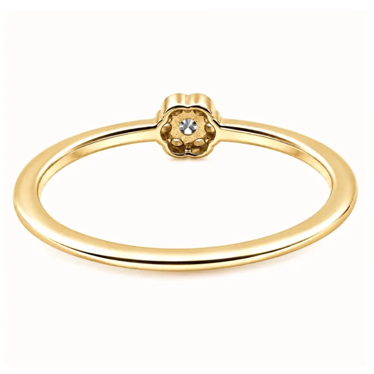 blomster lab grown diamant ring i forgyldt sølv