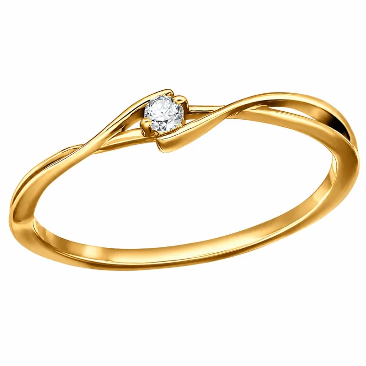 lab grown diamant solitairering i forgyldt sølv