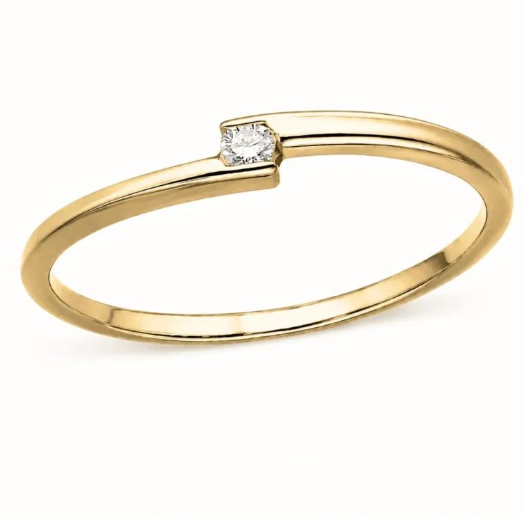 lab grown diamant solitairering i forgyldt sølv