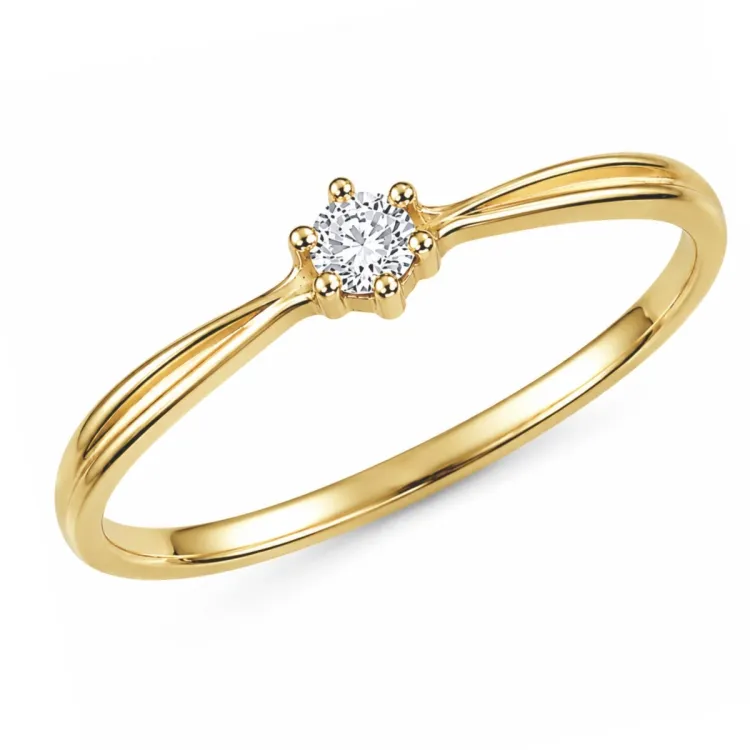 lab grown diamant solitairering i forgyldt sølv