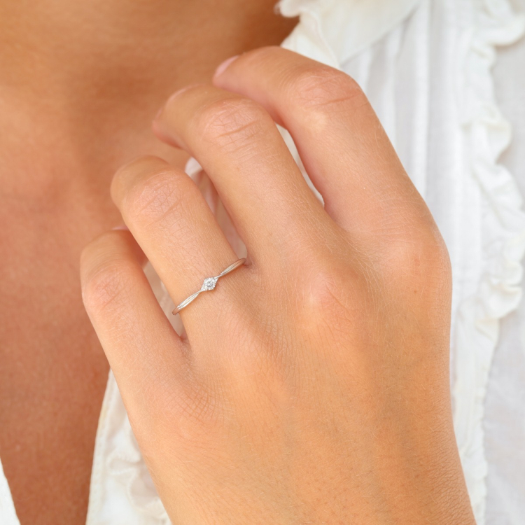 lab grown diamant solitairering i sølv