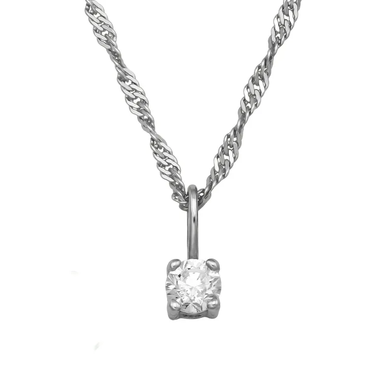 45 cm halskæde med lab grown diamant vedhæng i sølv 0,11 ct