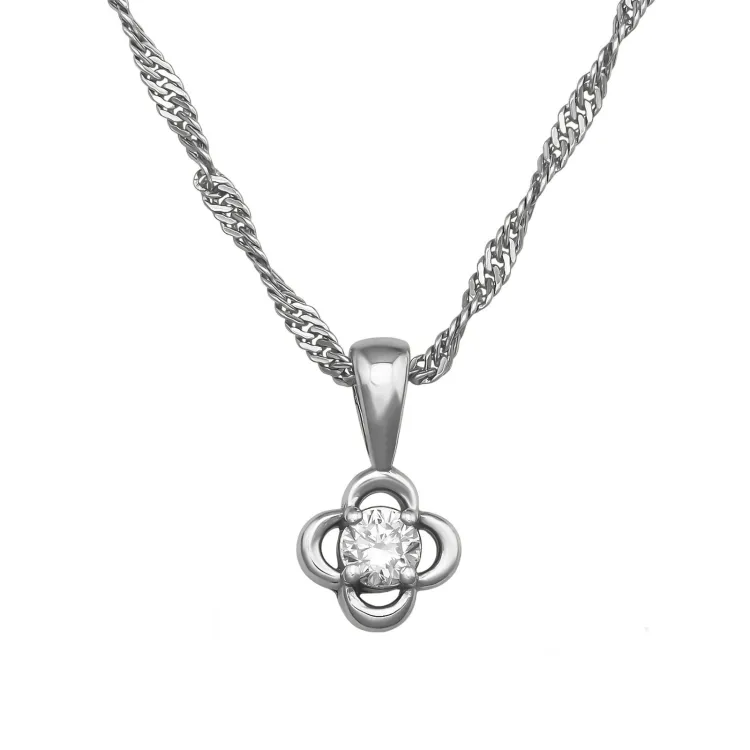45 cm halskæde med lab grown diamant vedhæng i sølv 0,062  ct