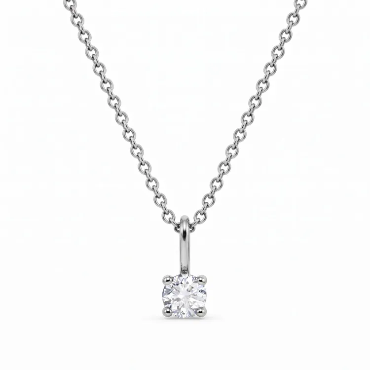 halskæde med lab grown diamant vedhæng i sølv 0,11 ct