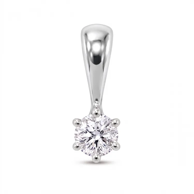 0,11 ct lab grown diamant vedhæng i rhodineret sølv
