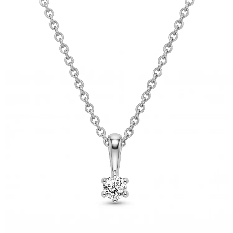 halskæde med lab grown diamant vedhæng i sølv 0,11 ct