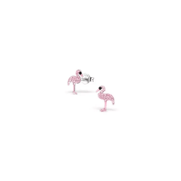 Kollektionsprøve flamingo ørestikker i sølv