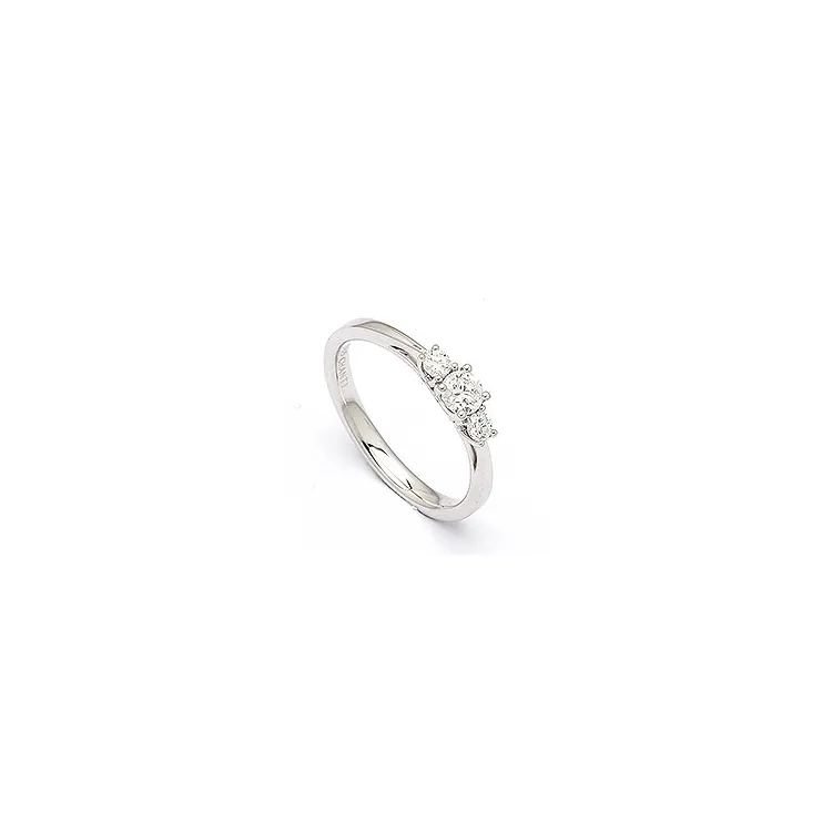 Diamant ring i 14 karat hvidguld 0,21 ct 0,132 ct