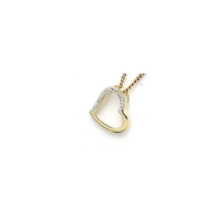 hjerte vedhæng i 8 karat guld 0,009 ct