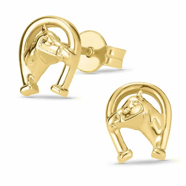 hestesko ørestikker i 9 karat guld - Gold Collection