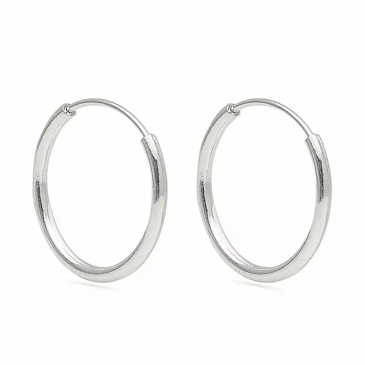 12 mm creoler i sølv