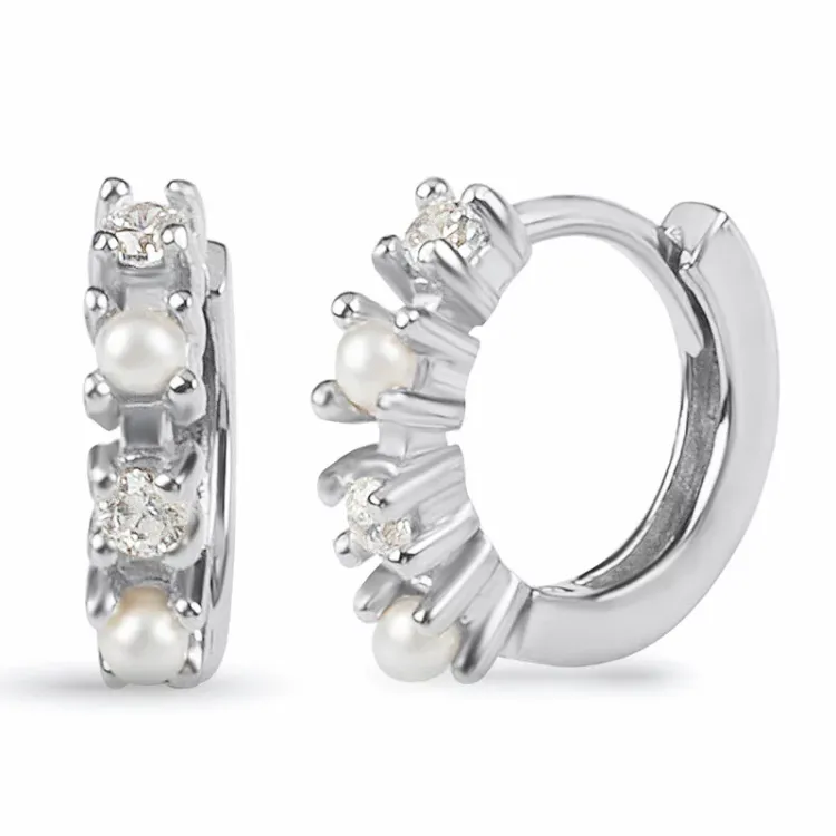 13,5 mm zirkon creoler i sølv
