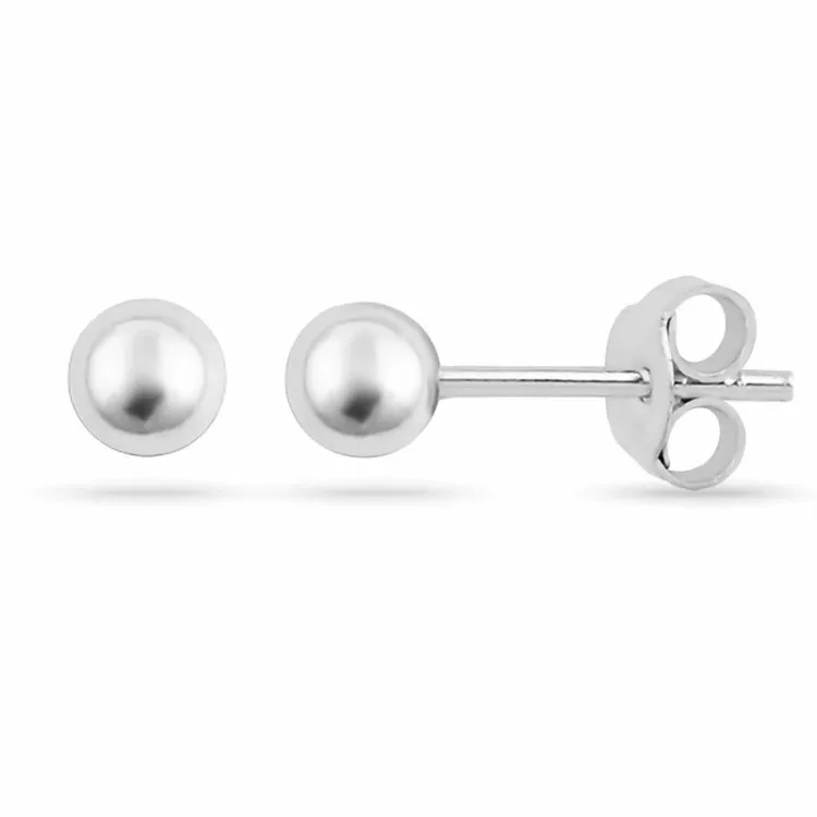 4 mm kugle ørestikker i sølv