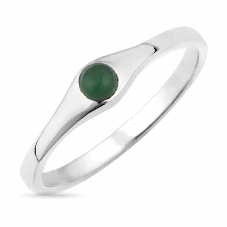 jadesten ring i sølv - Loom Stones
