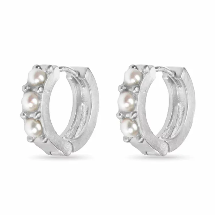10 mm Hultquist Isadora perle creoler i sølv