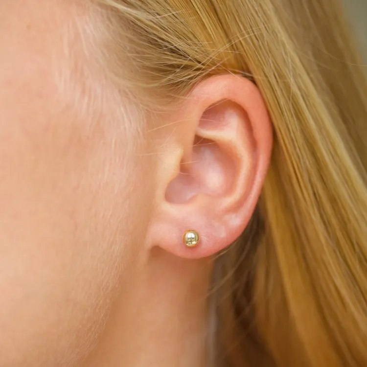 5 mm kugle ørestikker i 9 karat guld - Gold Collection
