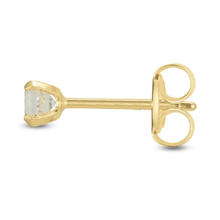 1/2 par 3 mm øreringe i 9 karat guld med zirkon - Gold Collection