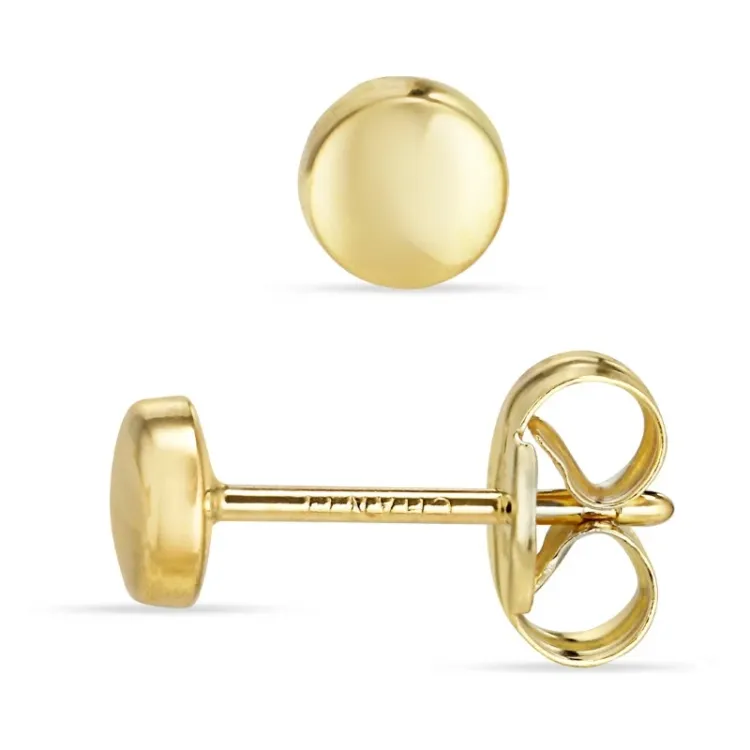 4 mm runde ørestikker i 9 karat guld - Gold Collection