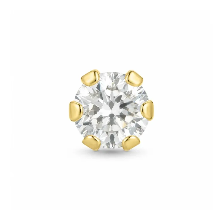 1/2 par ørering i 9 karat guld med zirkon - Gold Collection
