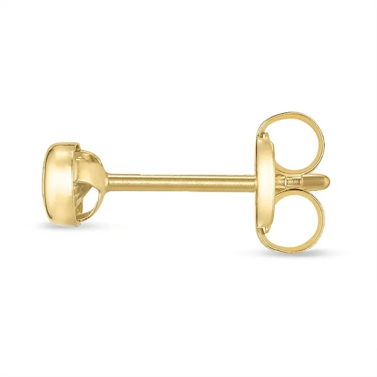 1/2 par 3 mm øreringe i 9 karat guld med zirkon - Gold Collection