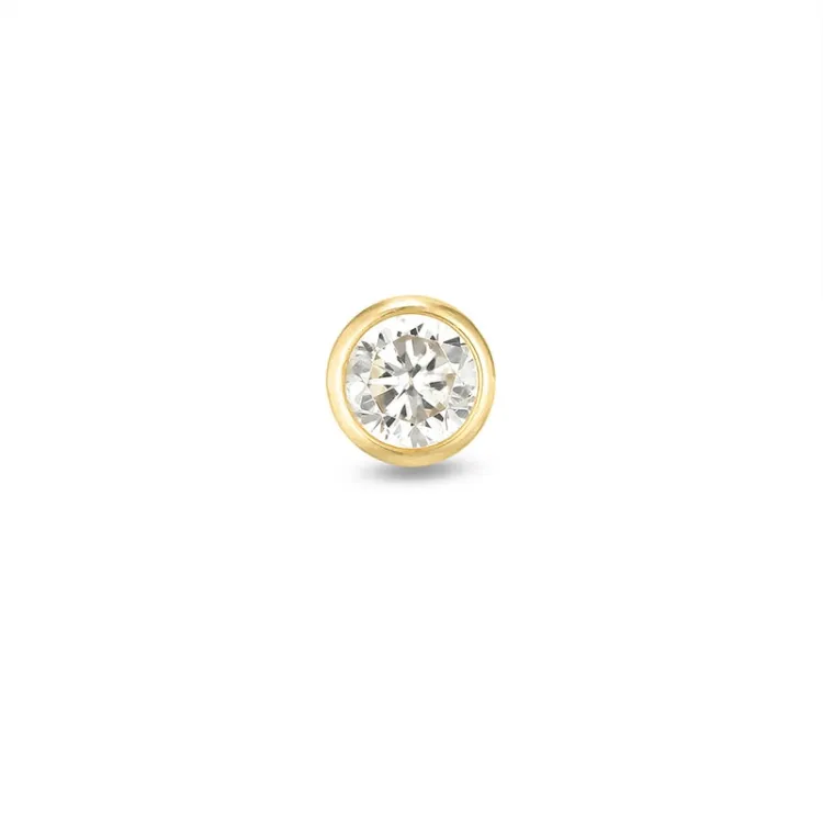 1/2 par 2,5 mm øreringe i 9 karat guld med zirkon - Gold Collection