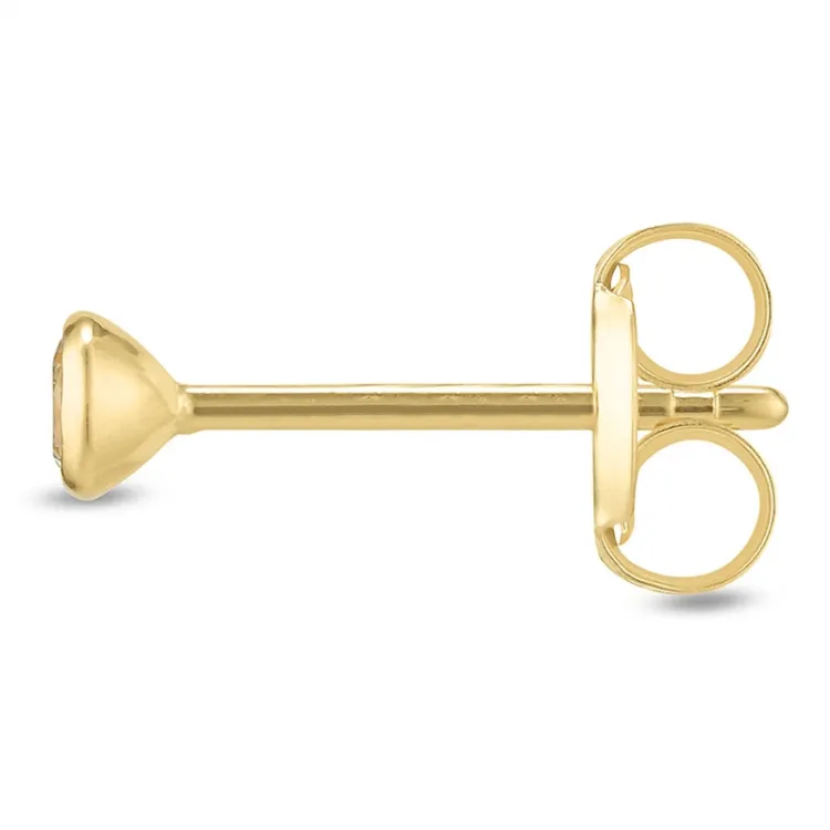 1/2 par 2,5 mm øreringe i 9 karat guld med zirkon - Gold Collection