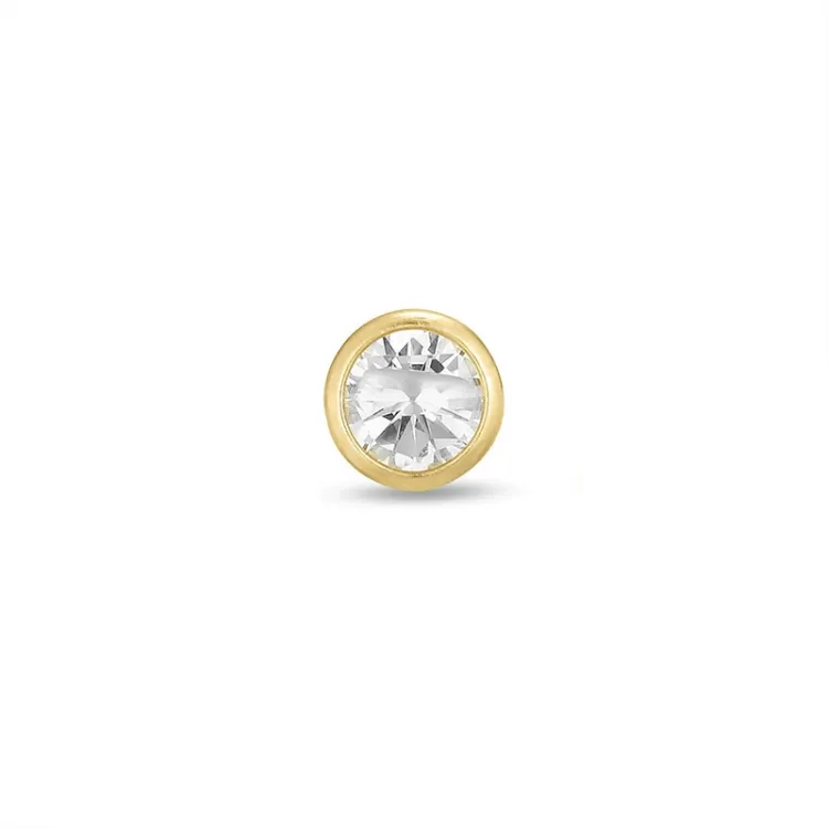 1/2 par 3 mm øreringe i 9 karat guld med zirkon - Gold Collection