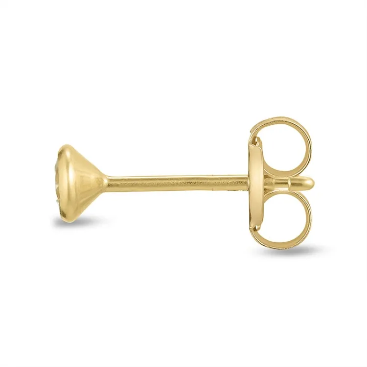 1/2 par 3 mm øreringe i 9 karat guld med zirkon - Gold Collection