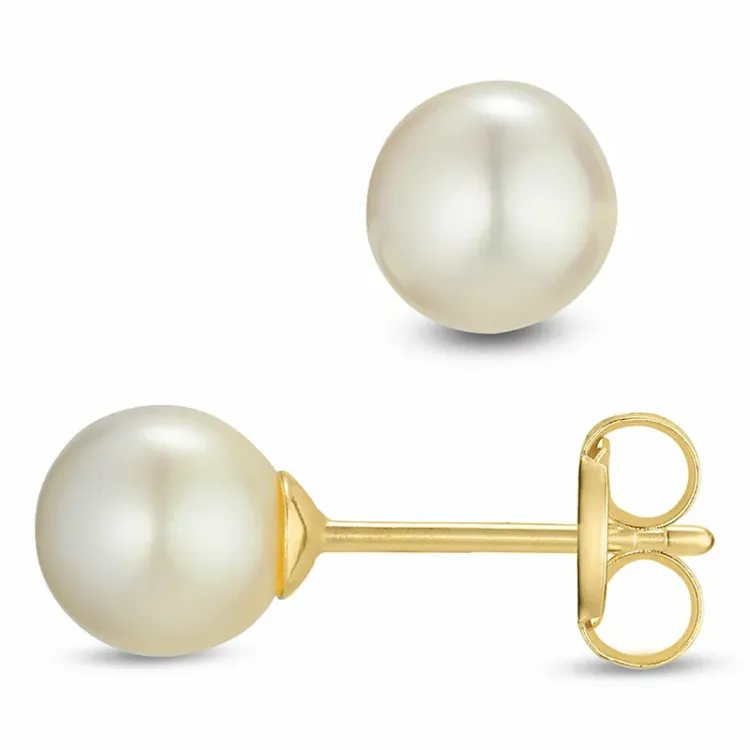 5 mm perle øreringe i 9 karat guld - Gold Collection