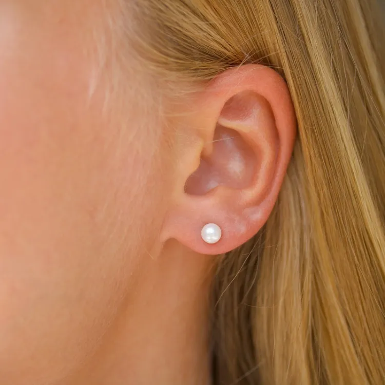 5 mm perle øreringe i 9 karat guld - Gold Collection