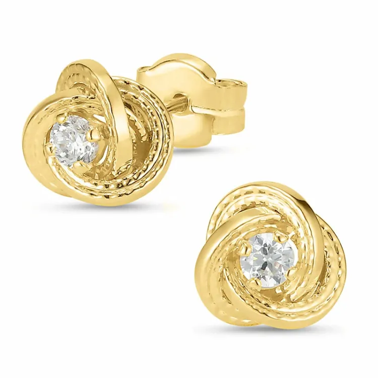zirkon ørestikker i 9 karat guld med zirkon - Gold Collection