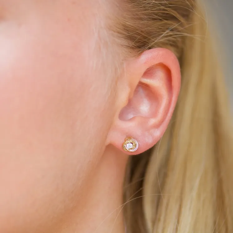 zirkon ørestikker i 9 karat guld med zirkon - Gold Collection